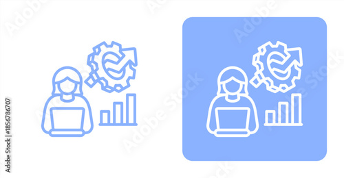 Focus Line  Two-tone color and contrasting background icon illustration