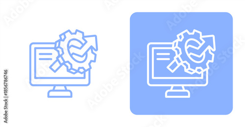 Productive Line  Two-tone color and contrasting background icon illustration
