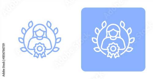 Outstanding Line  Two-tone color and contrasting background icon illustration