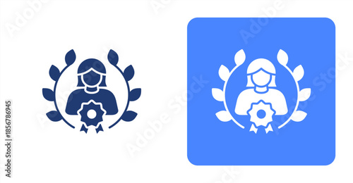 Outstanding Glyph  Two-tone color and contrasting background icon illustration