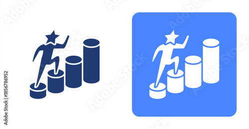 Success Glyph  Two-tone color and contrasting background icon illustration