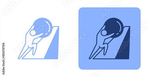 Hard Work Mixed  Two-tone color and contrasting background icon illustration