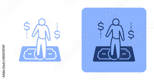 Salary Mixed  Two-tone color and contrasting background icon illustration