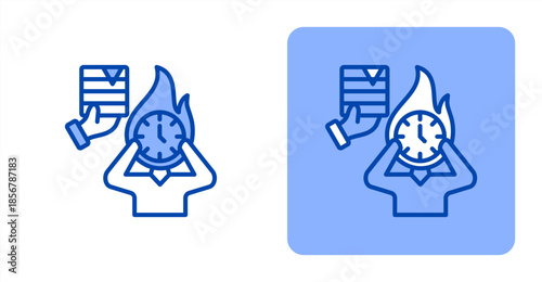 Deadline Line Color  Two-tone color and contrasting background icon illustration