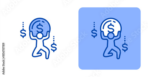 Burden Line Color  Two-tone color and contrasting background icon illustration