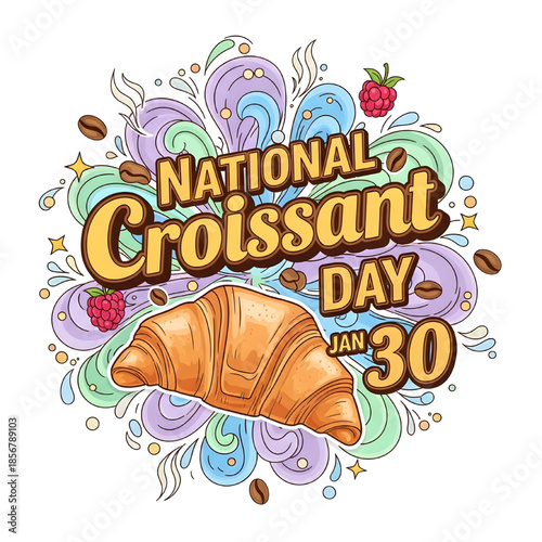 vector illustration of National Croissant Day Jan 30