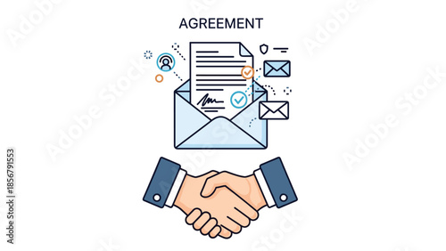 Megaphone illustration on a mountain peak with clouds and sun rays represents communication and reaching city to home delivery goals.