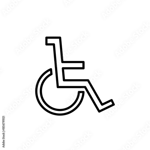 Wheelchair Icon Outline – Mobility Accessibility Medical Vector Illustration