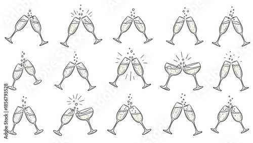 Festive Champagne Toast Celebration Design: Cheers to Special Occasions and Joyful Events