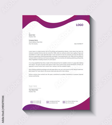 vector business letterhead template design