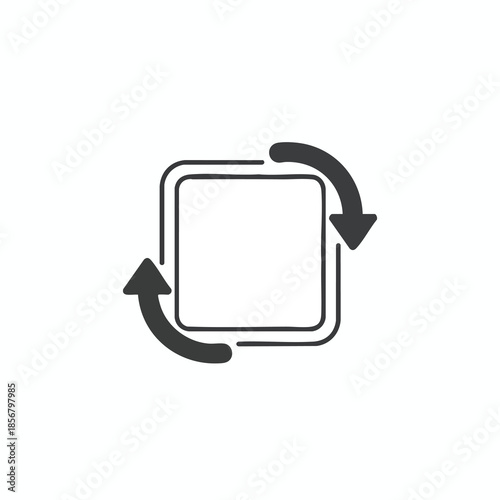 A square with curved arrows, illustrating a cycle or process