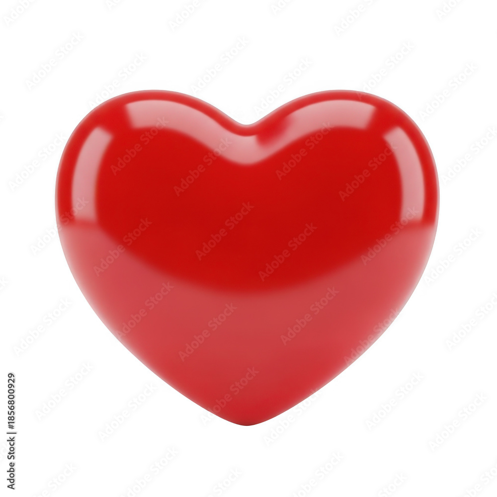 Fototapeta premium Shiny red heart isolated on transparent background