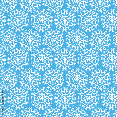 Winter seamless pattern with snowflakes, holiday background. Vector illustration for fabric, textile wallpaper, posters, gift wrapping paper. Christmas vector illustration. Falling snow.