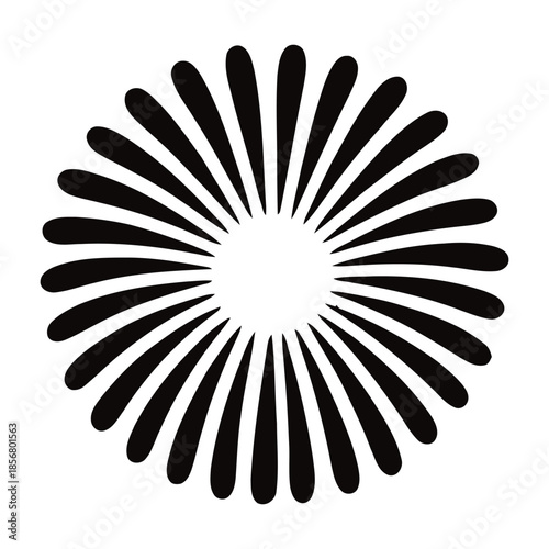 Black and white hand drawn sunburst or firework radial blast set illustration fireworks explosion set white black,  Hand drawn vector elements. 