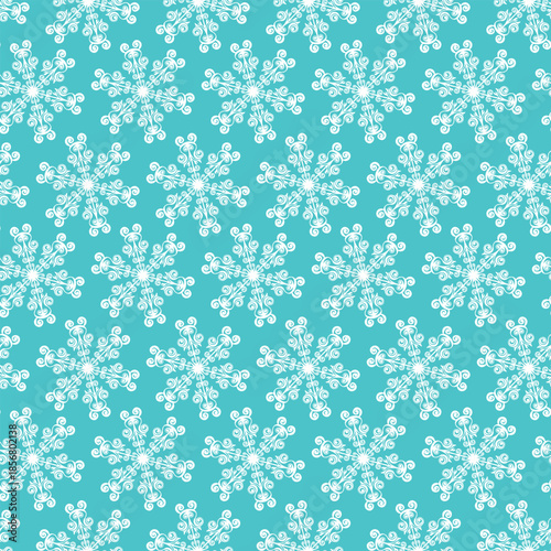 Winter seamless pattern with snowflakes, holiday background. Vector illustration for fabric, textile wallpaper, posters, gift wrapping paper. Christmas vector illustration. Falling snow.