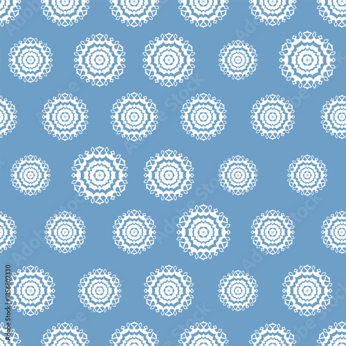 Winter seamless pattern with snowflakes, holiday background. Vector illustration for fabric, textile wallpaper, posters, gift wrapping paper. Christmas vector illustration. Falling snow.