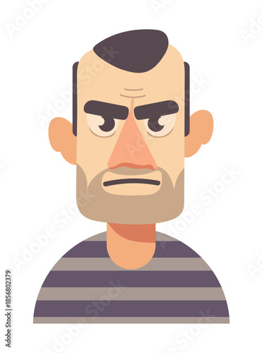 Criminal. Detective. Flat vector clipart, illustration with isolated background.