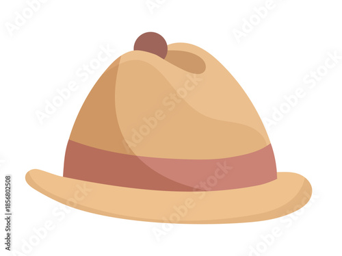 Hat. Detective. Flat vector clipart, illustration with isolated background.