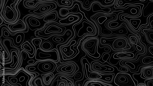 Topographic background and texture, abstract monochrome image. 3D waves. Cartography Background. Map mockup infographics. Wavy backdrop. 