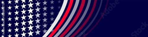 Abstract American Flag Banner  Patriotic Background Design
