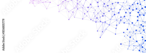 Abstract Network Connection on White Background  Technology Banner