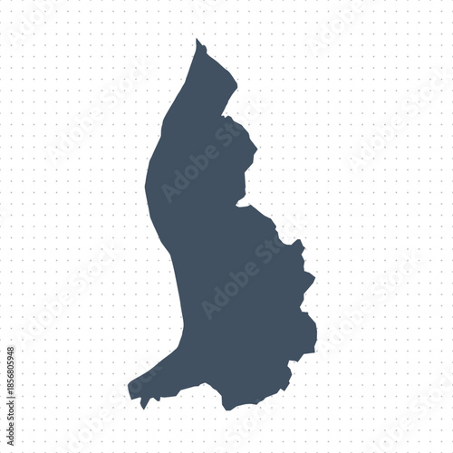 Map of Liechtenstein, sign silhouette. World Map Globe. Vector Illustration isolated on white background. Europe continent.