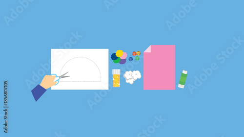 Outline of a little girl in winter clothes, vector illustration, coloring page