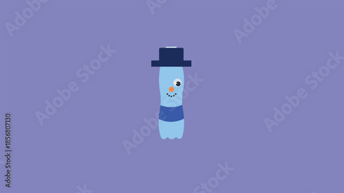 Cute ghost in a hat. Vector illustration in flat style.