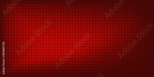 Red LED panel light with digital screen effect and pixel grid texture. 3D stage background or futuristic video wall for concert backdrop. Neon gradient pattern or OLED curve projection club displays.