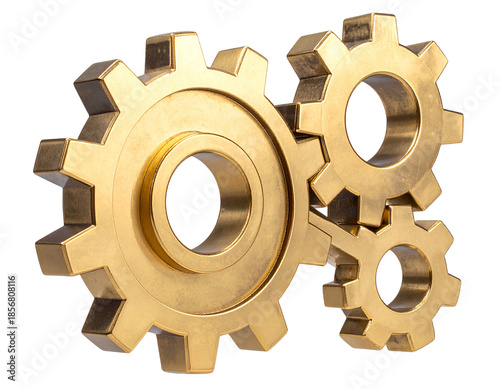 3d gears isolated on white