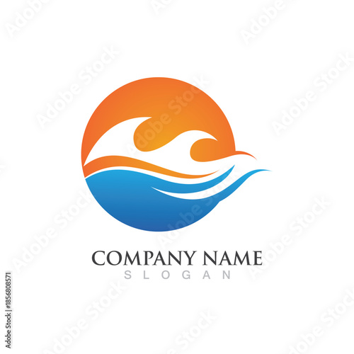 Water wave logo vector