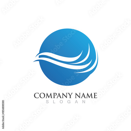 Water wave logo vector