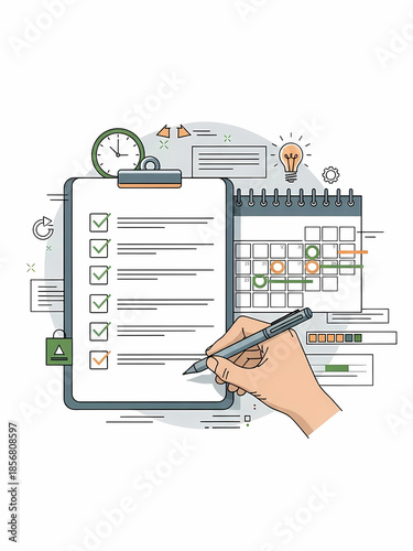 Time Management Productivity Illustration