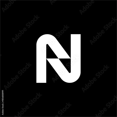Futuristic N monogram featuring sharp, elegant lines. Ideal for advanced cybersecurity or global logistics industries.