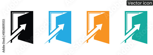 Four colorful arrow icons representing business growth and progress