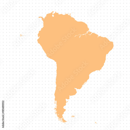 Map of South America, sign silhouette. World Map Globe. Vector Illustration isolated on transparent background. Latin American continent.