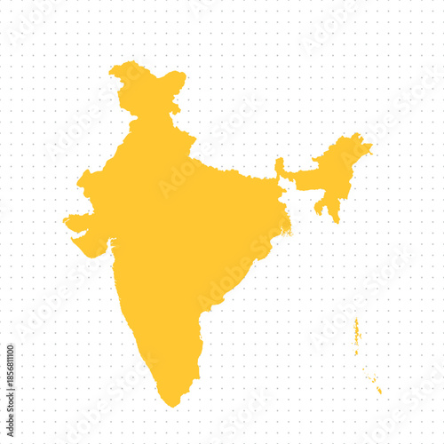 Map of Indiia, sign silhouette. World Map Globe. Vector Illustration isolated on white background. Asian continent.