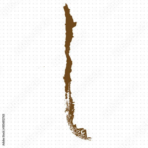 Map of Chile, sign silhouette. World Map Globe. Vector Illustration isolated on white background. South America continent.