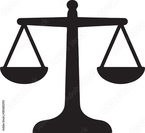 Black silhouette of a balance scale symbol
