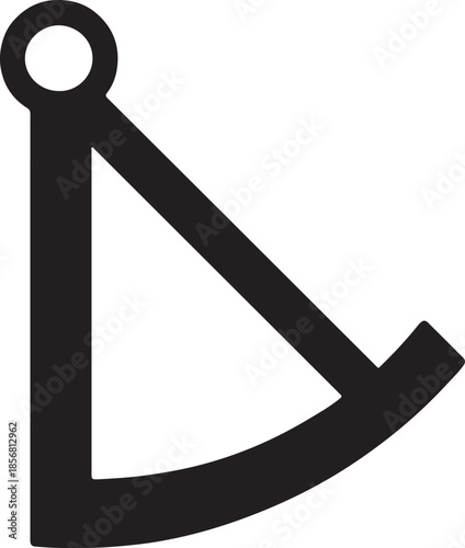 Black nautical anchor on white background symbol