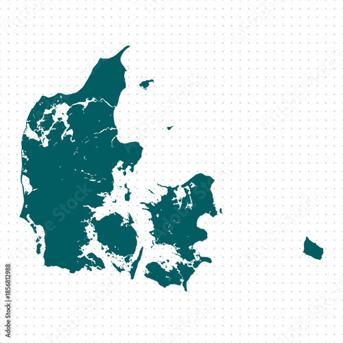 Map of Denmark, sign silhouette. World Map Globe. Vector Illustration isolated on white background. Europe continent.