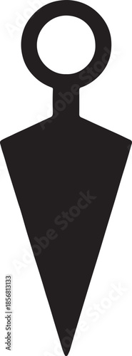 Black metal pendant with circular loop