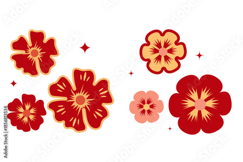 Beautiful Red Cherry Blossom Flowers