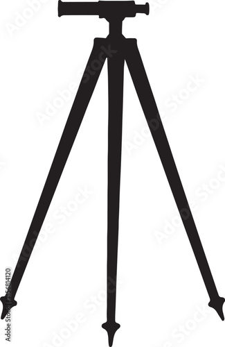 Black silhouette of a tripod three legs