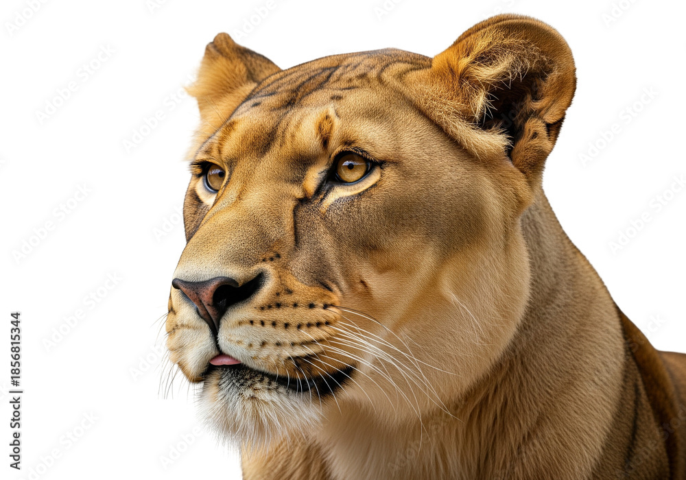 Obraz premium Lioness Profile with Alert Expression