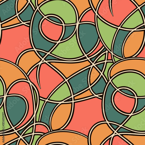Seamless pattern with a simple abstract drawing. Vector illustration.