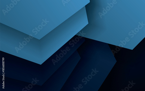 Abstract background with overlapping blue geometric design. Vector concept with message board space for modern website text and message design. VOL. 5