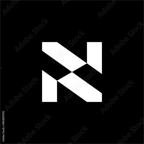 Futuristic N logo with clean, sharp aesthetics. Perfect for financial technology or innovative engineering firms.