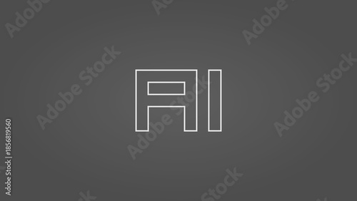 Light AI label text in the middle of a dark background minimal vector illustration
