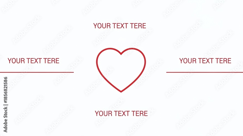 custom made wallpaper toronto digitalSimple red heart template with text placeholders, creating a romantic atmosphere with minimalist design and vibrant color